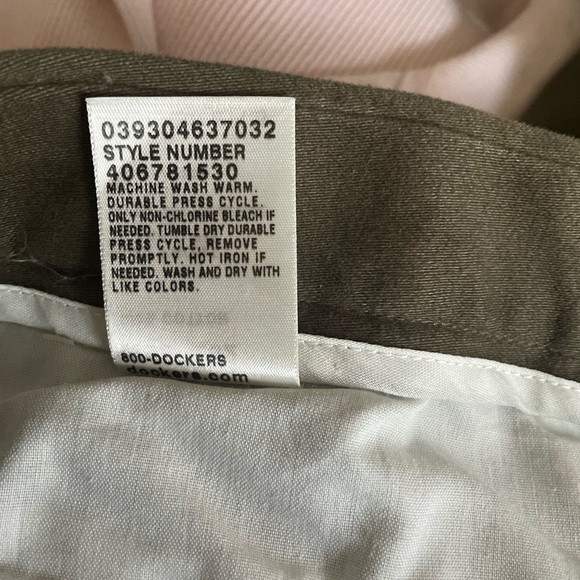 Dockers Premium Olive Green Cotton Flat Front Classic Fit Slacks Size 38 X 32 - Picture 7 of 9